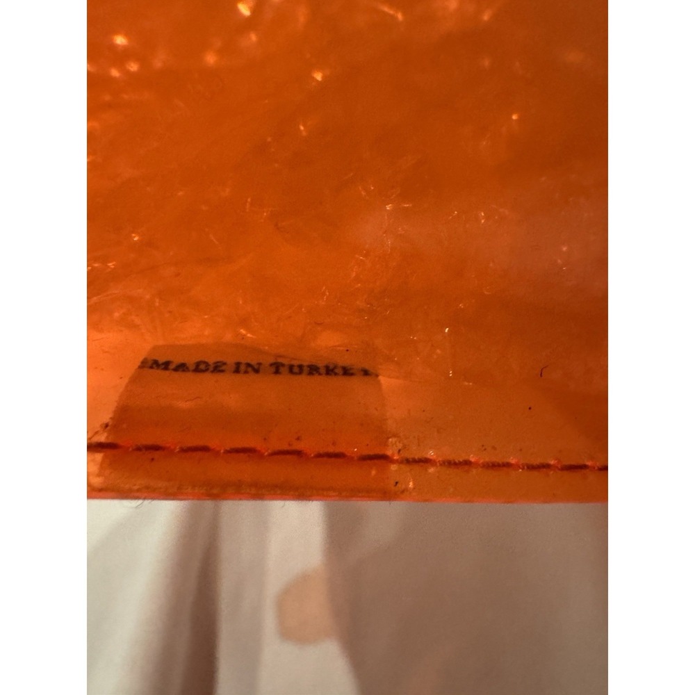 Alexander McQueen Neon Orange Clear PVC Large Tote Bag Silver Hardware - Picture 12 of 15
